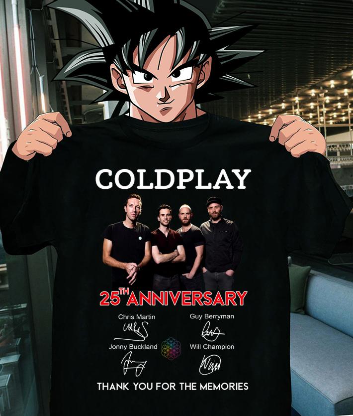 Awesome Coldplay 25th anniversary signatures t-shirt shirt