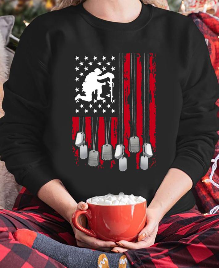 Veteran Dogtag American Flag t-shirt sweatshirt
