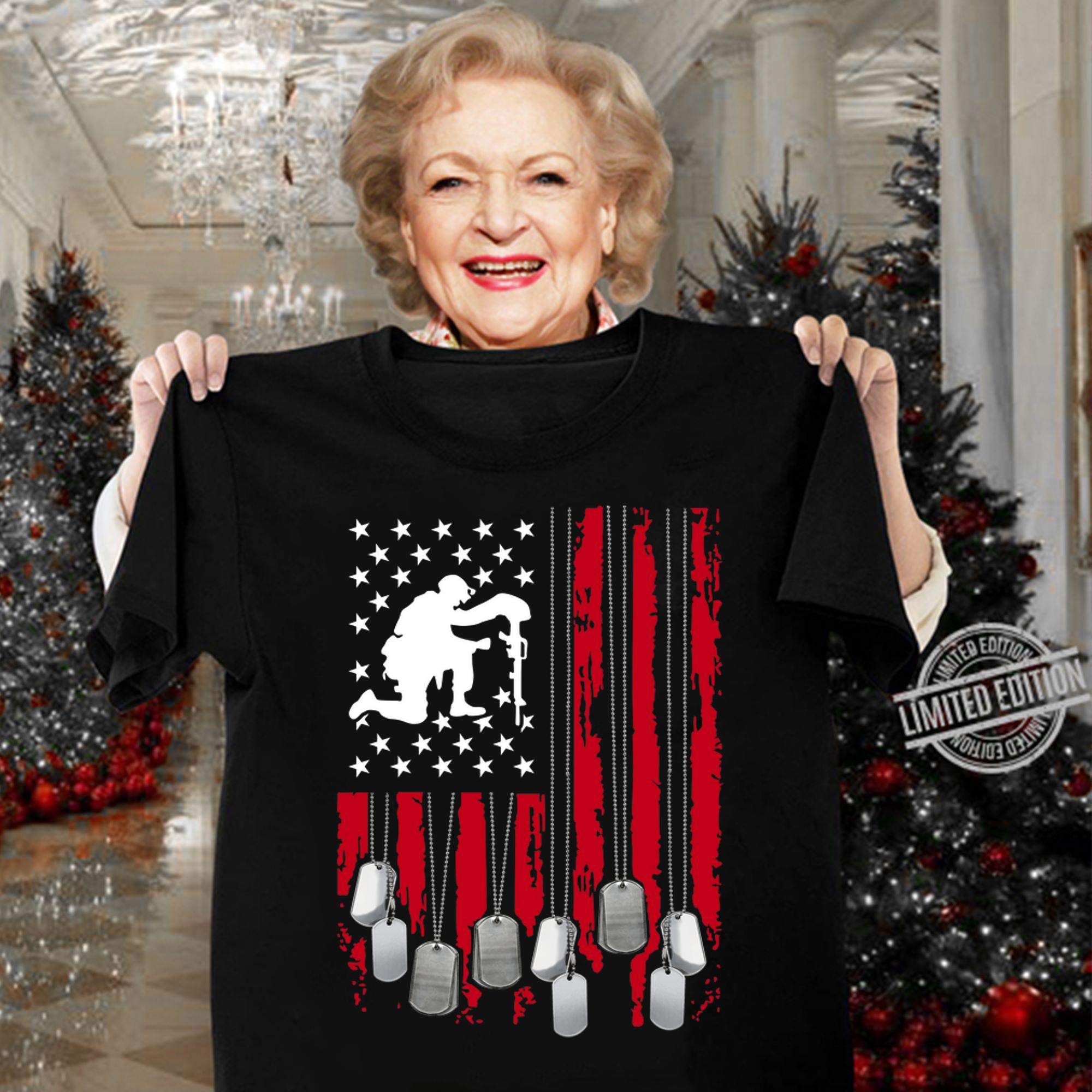Veteran Dogtag American Flag t-shirt woman shirt