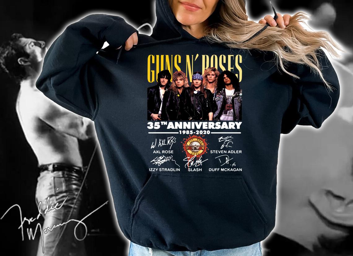 Gun N' Roses 35th Anniversary Thank You For The Memories Signatures t-shirt hoodie