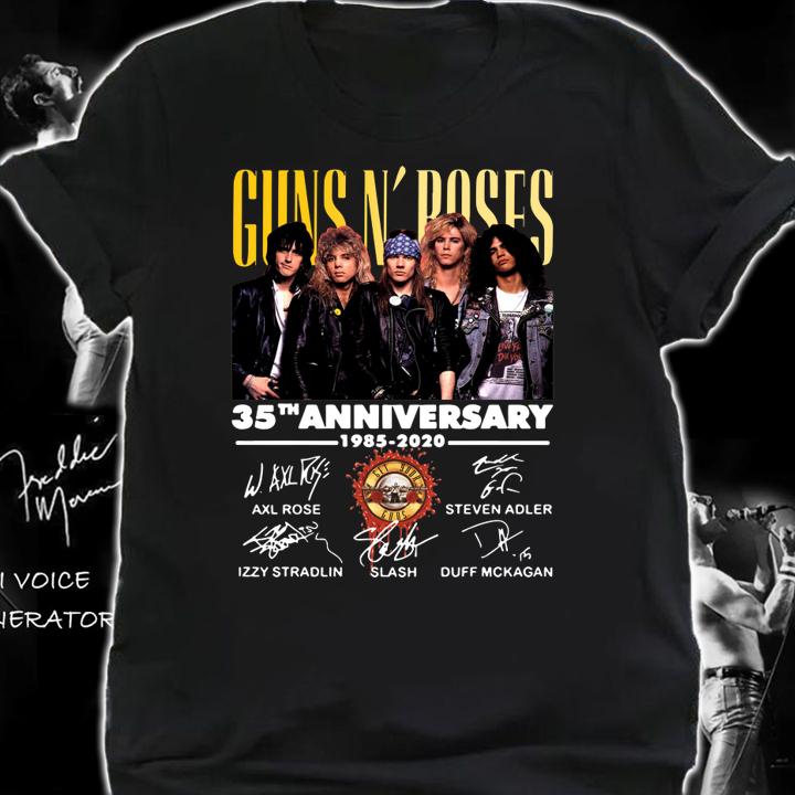 Gun N' Roses 35th Anniversary Thank You For The Memories Signatures t-shirt shirt