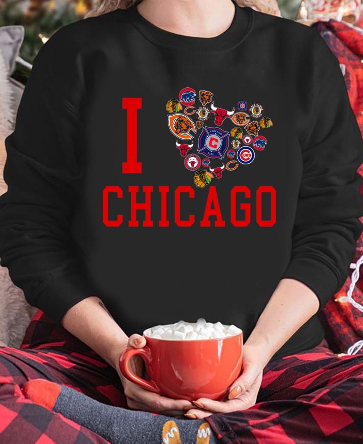 I love Chicago Sports Teams logo t-shirt sweatshirt