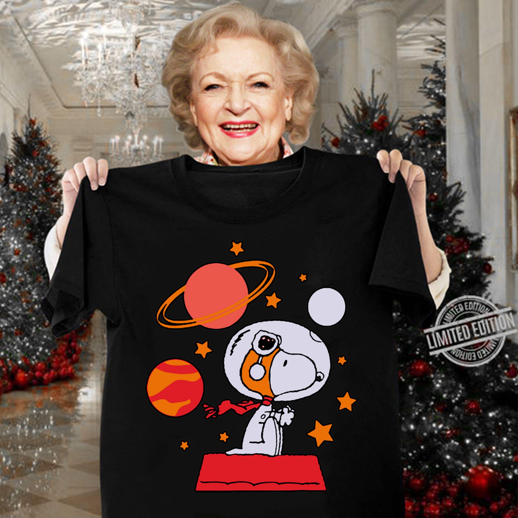 Peanuts Snoopy Space Pilot Mars, Moon And Saturn t-shirt woman shirt