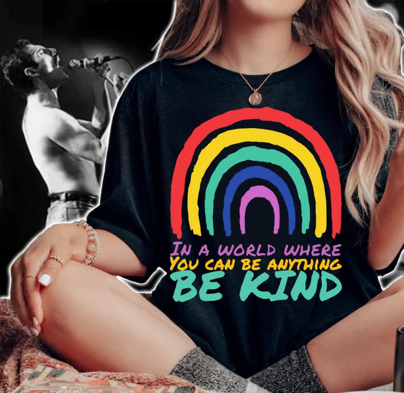 BE KIND - Mindfulness Autism Awareness Day Kindness Rainbow t-shirt woman shirt