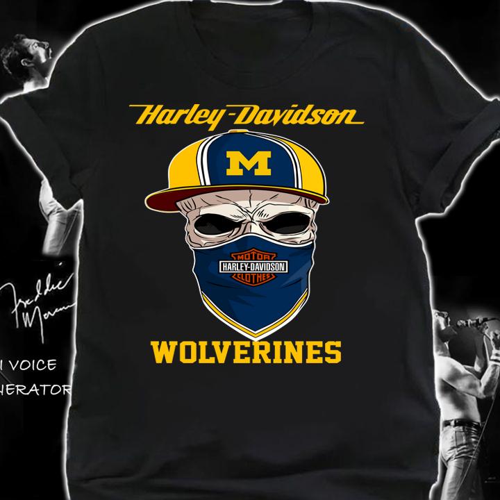 Skull Harley Davidson Michigan Wolverines Hat t-shirt shirt