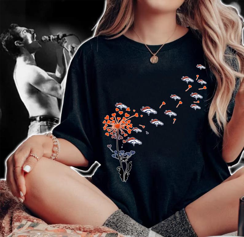 Denver Broncos dandelion flower t-shirt woman shirt