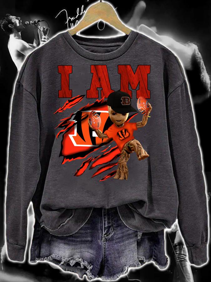 Hot I Am Cincinnati Bengals Baby Groot t-shirt sweatshirt