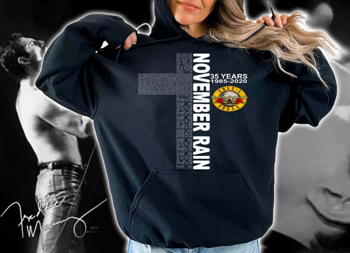 Lyrics November Rain 35 Years 1985-2020 Guns N Roses t-shirt hoodie