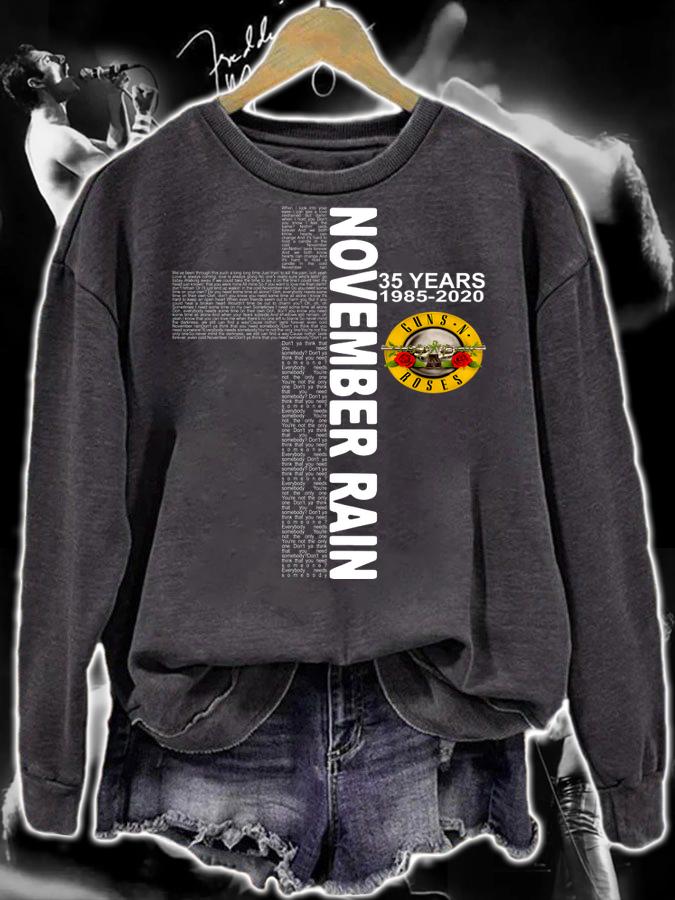 Lyrics November Rain 35 Years 1985-2020 Guns N Roses t-shirt sweatshirt