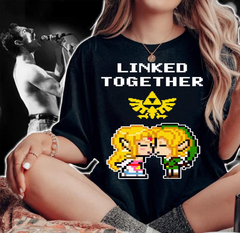 Premium Linked Together Zelda X Link t-shirt woman shirt