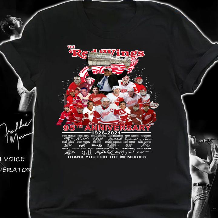 The Detroit Red Wings 95th Anniversary 1926 2021 SignaturesThe Detroit Red Wings 95th Anniversary 1926 2021 Signatures t-shirt shirt