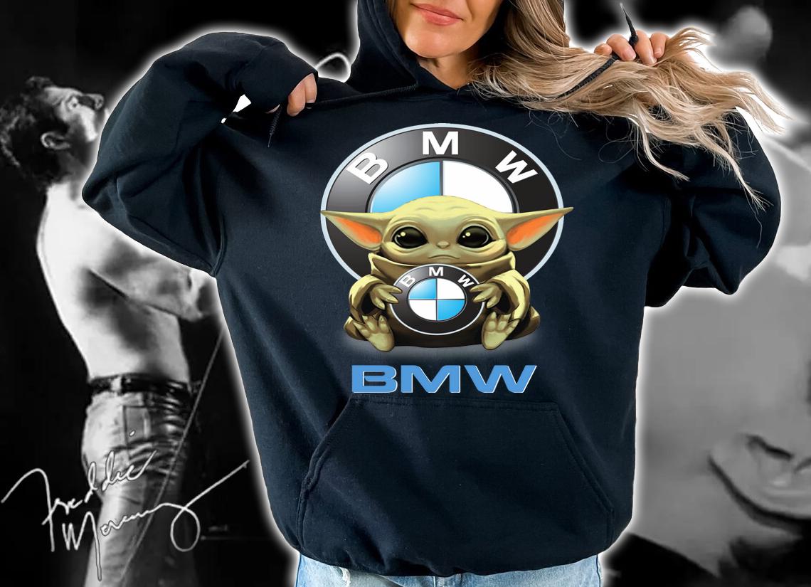 Baby Yoda hug BMW Star Wars Mandalorian t-shirt hoodie