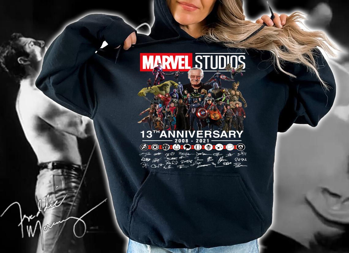 Stan Lee Marvel Studios 13th Anniversary 2008-2021 Signatures t-shirt hoodie