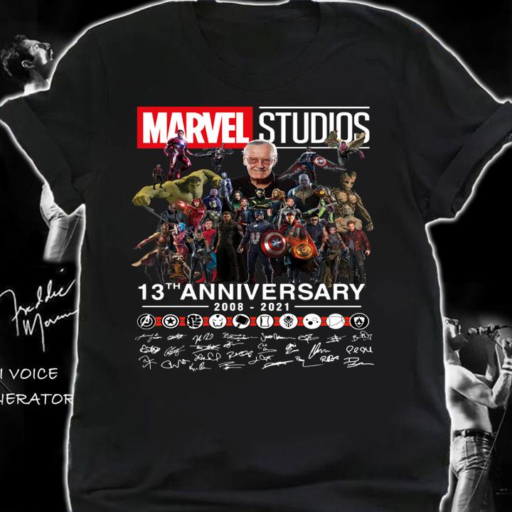 Stan Lee Marvel Studios 13th Anniversary 2008-2021 Signatures t-shirt shirt