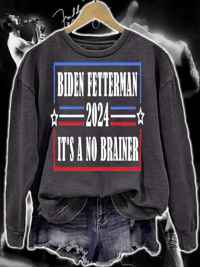 Biden Fetterman 2024 it's a no brainer funny shirt t-shirt sweatshirt