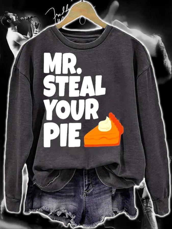Boys Kids Funny Mr Steal Your Pie Thanksgiving T-Shirt t-shirt sweatshirt