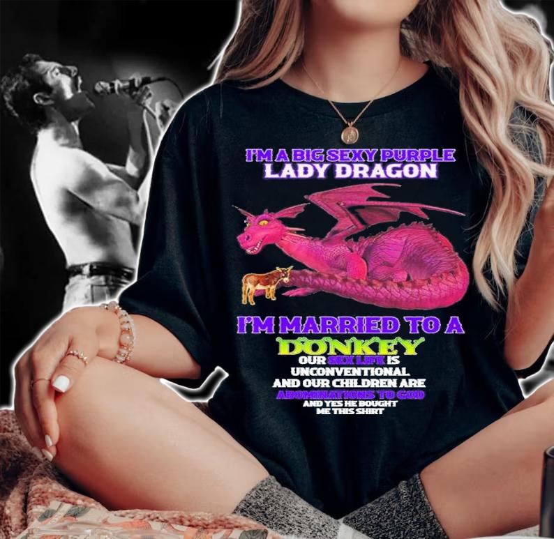 I'm a big sexy purple lady dragon shirt t-shirt woman shirt