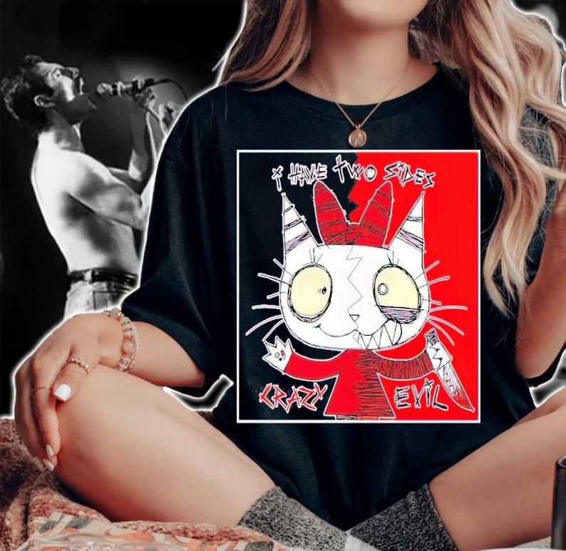 Satuwn I have two sides crazy evil shirt t-shirt woman shirt