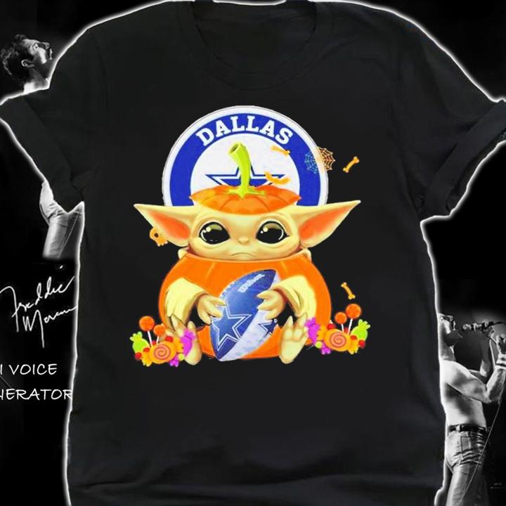 Baby Yoda Pumpkin Hug Dallas Cowboys Halloween Shirt t-shirt shirt