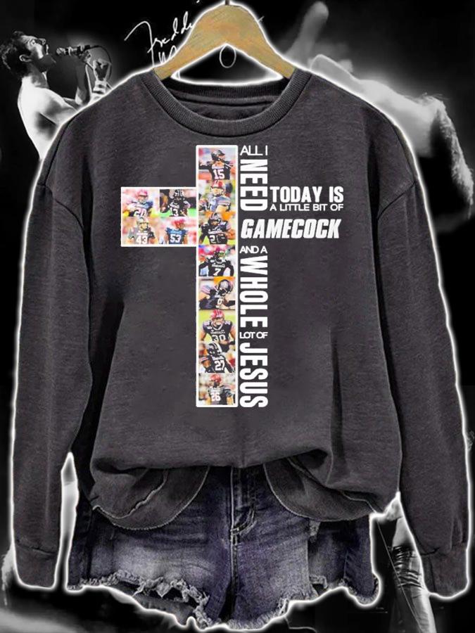 New All I need today is a little bit of Gamecock and a whole lot of Jesus shirt t-shirt sweatshirt