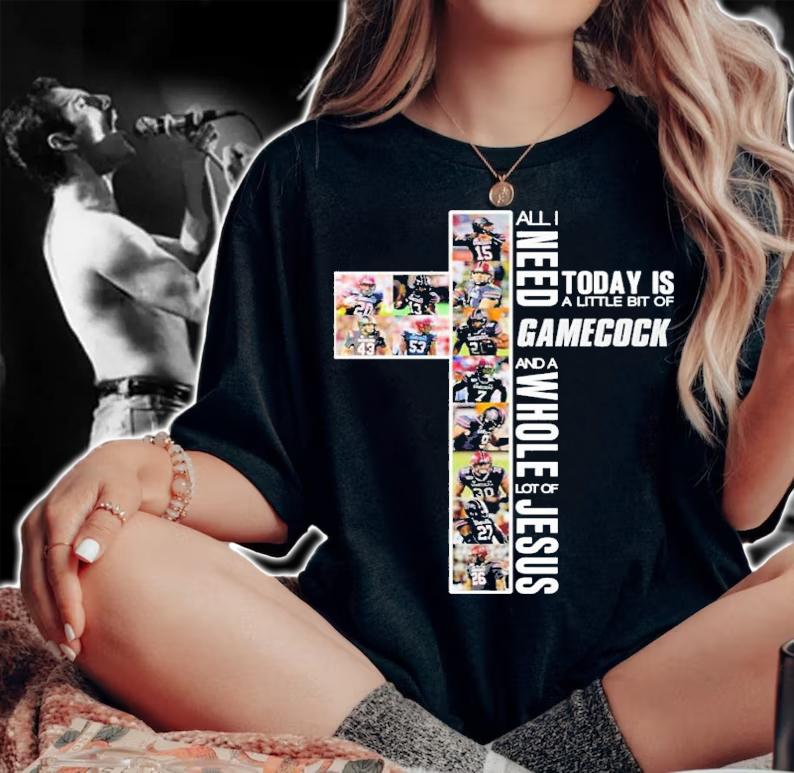 New All I need today is a little bit of Gamecock and a whole lot of Jesus shirt t-shirt woman shirt