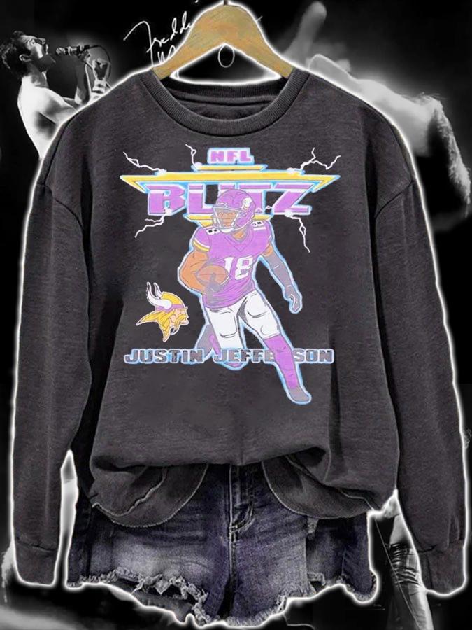 NFL Blitz Vikings Justin Jefferson shirt t-shirt sweatshirt