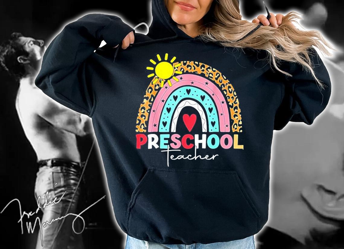 Preschool Teacher Boho Rainbow Leopard Shirt t-shirt hoodie
