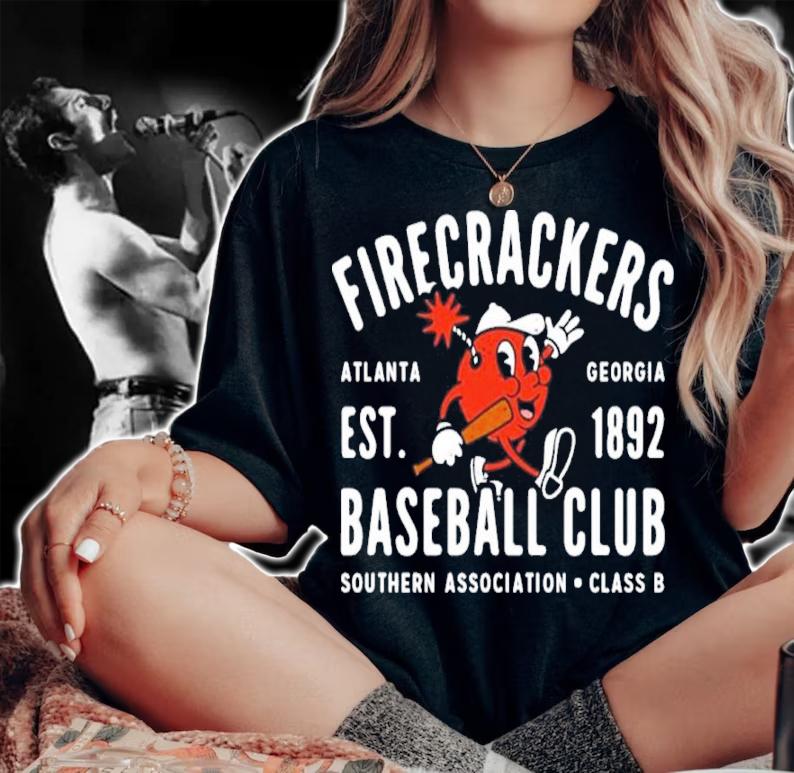 Atlanta Firecrackers Georgia Defunct Baseball Club Southern Association Class B Shirt t-shirt woman shirt
