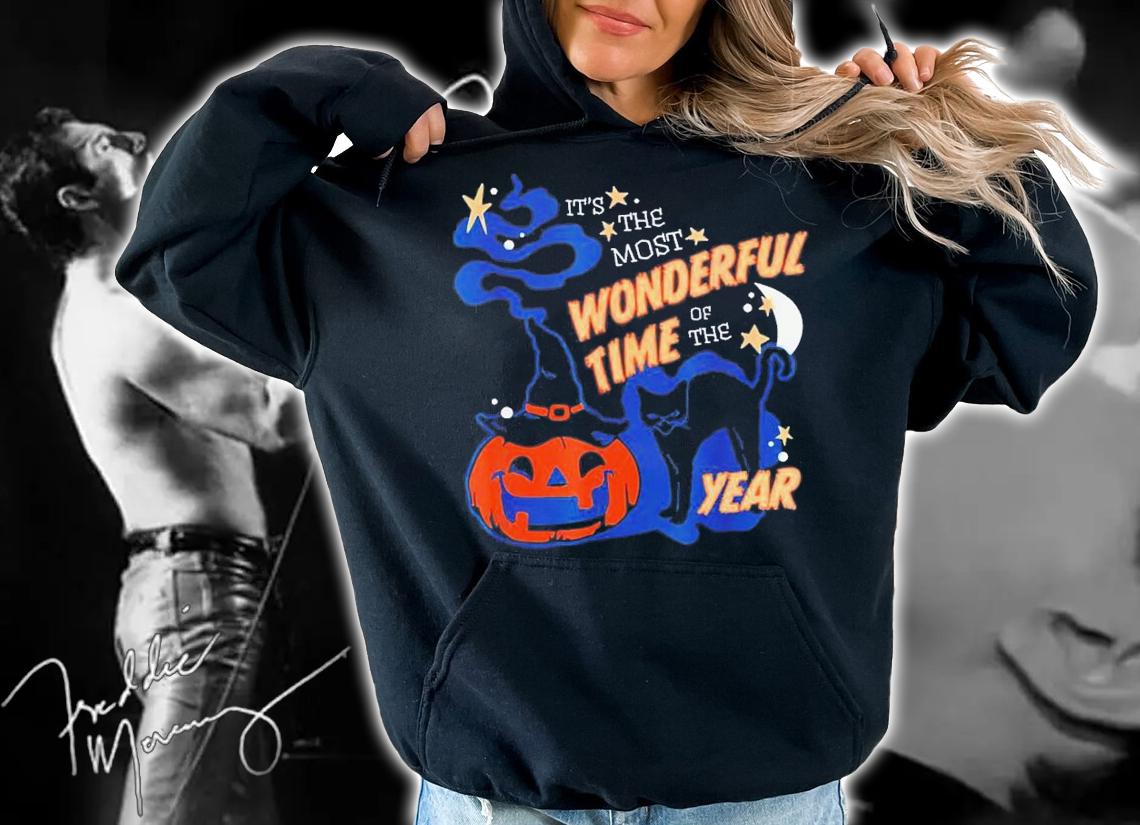 Black Cat Halloween It's the Most Wonderful Time Of The Year T-Shirt t-shirt hoodie
