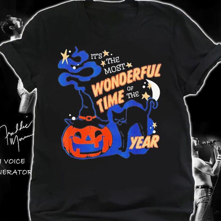 Black Cat Halloween It's the Most Wonderful Time Of The Year T-Shirt t-shirt shirt