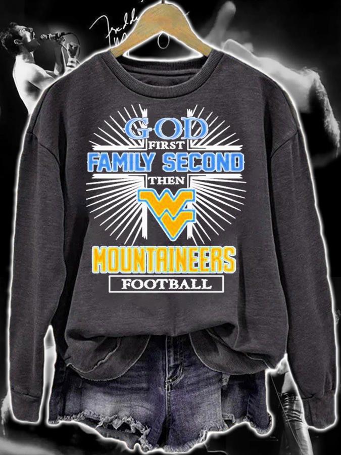 West Virginia Mountaineers God First Family Second Then Mountaineers Football 2022 Shirt t-shirt