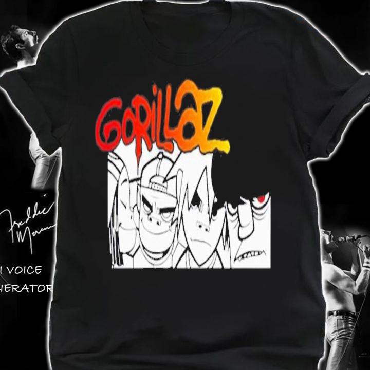 Gorillaz 2d Niccals Noodle Hobbs Art T-Shirt t-shirt shirt