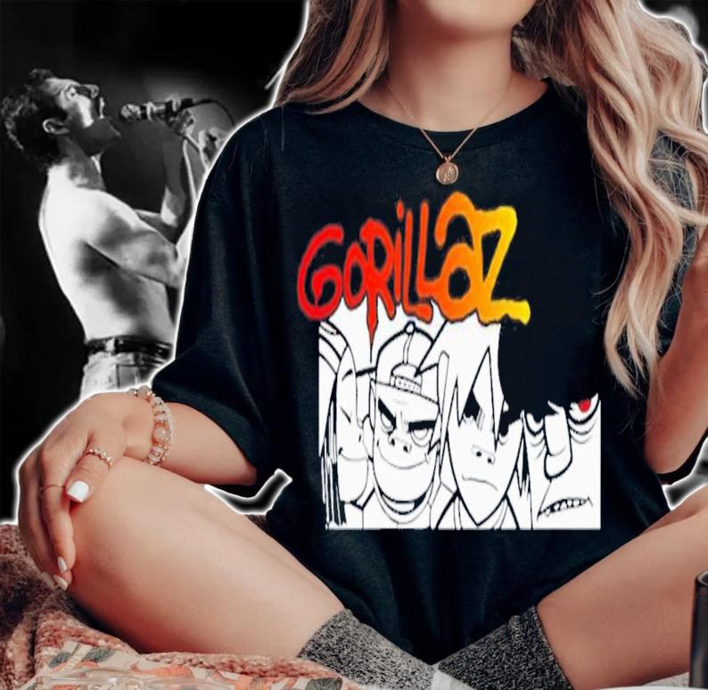 Gorillaz 2d Niccals Noodle Hobbs Art T-Shirt t-shirt woman shirt