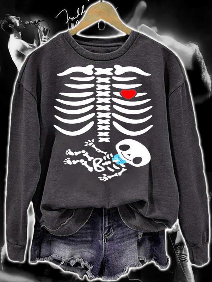 Halloween Pregnancy Maternity Pregnant Halloween Skeleton Shirt t-shirt