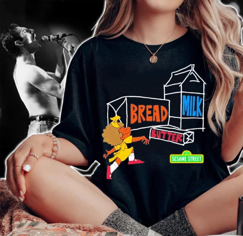 Joe Caramagna Retrokid Sesame Street I Remember Bread Butter Milk Shirt t-shirt