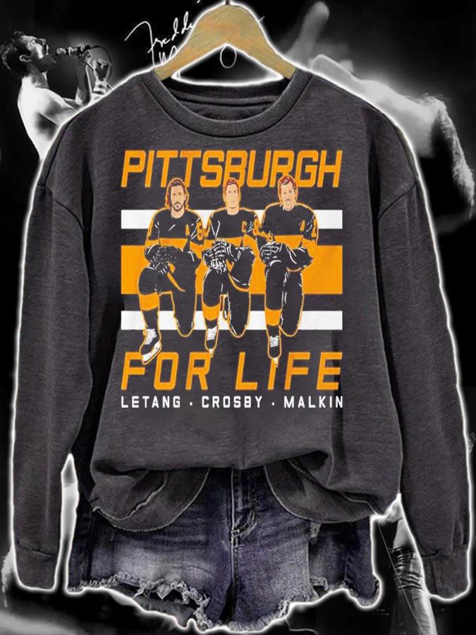 Kris Letang Sidney Crosby And Evgeni Malkin Pittsburgh For Life Shirt t-shirt sweatshirt