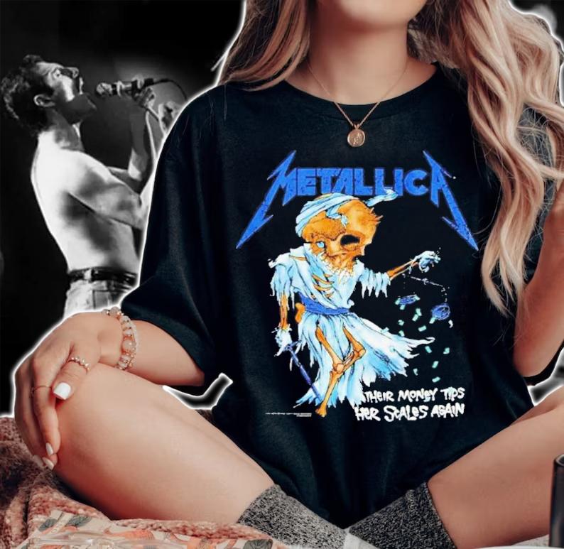 Metallica Their Money Tips Her Scales Again Vintage Shirt t-shirt woman shirt