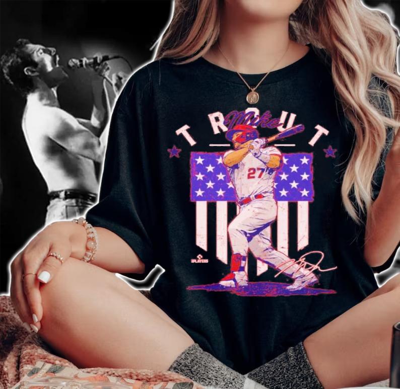 Mike Trout Los Angeles A Country Flag Football Shirt t-shirt woman shirt
