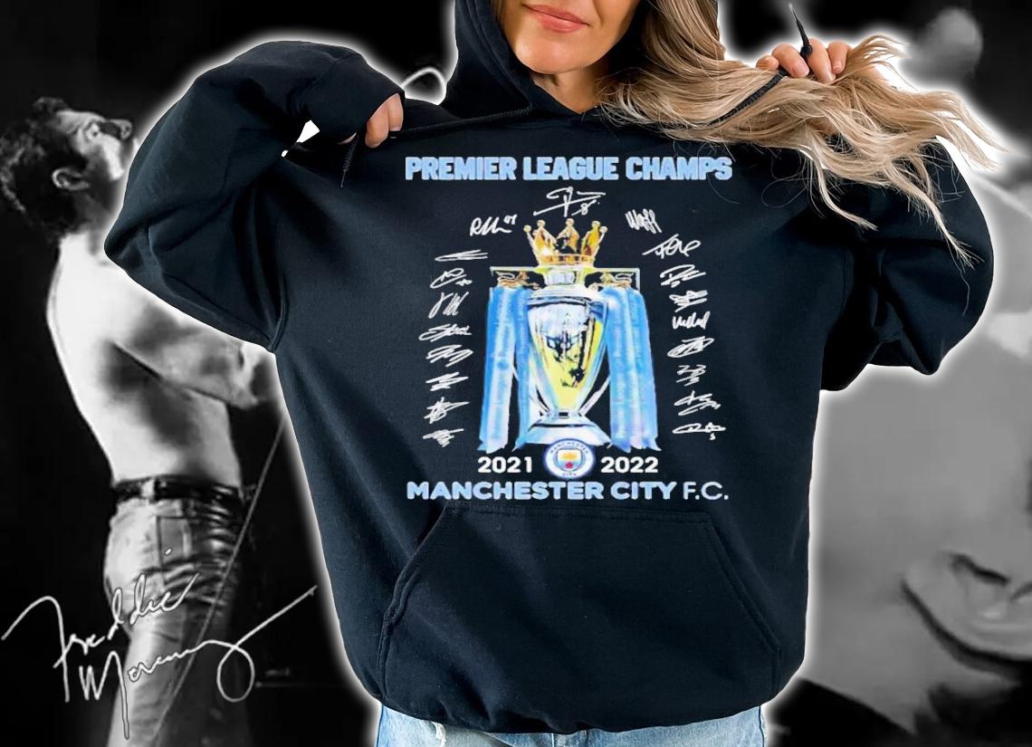 Premier League Champs Manchester City FC Signatures 2021-2022 Shirt t-shirt hoodie