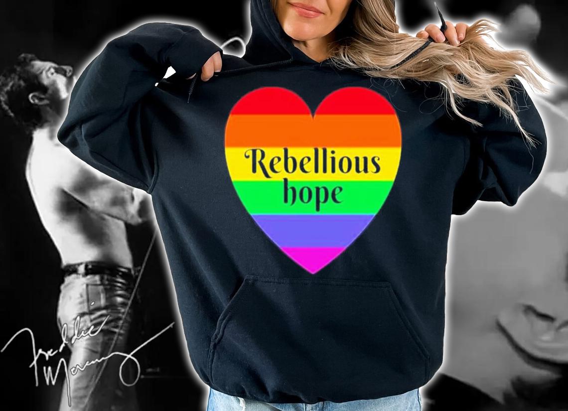 Rebellious Hope Rainbow Love Heart Shirt t-shirt