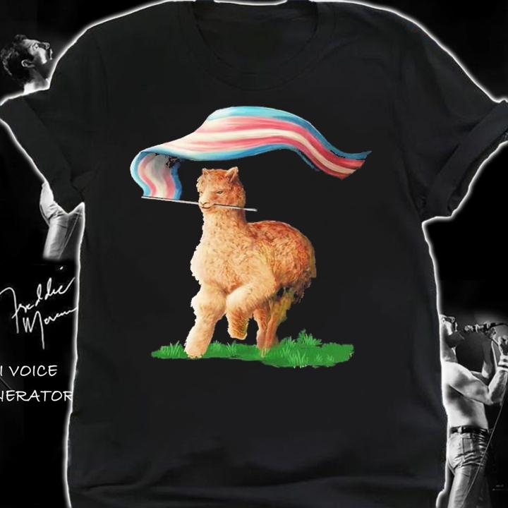 Tenacious Unicorn Ranch Llama Holding The Russia Flag Shirt t-shirt