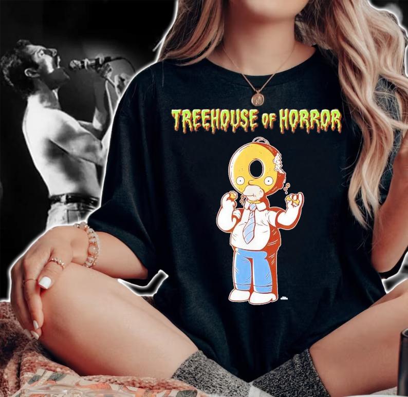 The Simpsons Treehouse Of Horror Homer Donut Head Halloween T-Shirt t-shirt