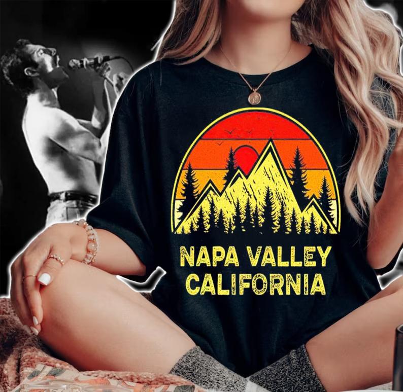 Vintage Napa Valley California CA Mountains Hiking Souvenir T-Shirt t-shirt woman shirt
