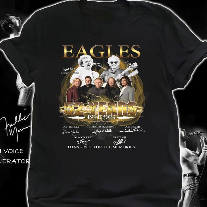 Eagles 52 Years 1971-2023 Thank You For The Memories Signatures t-shirt shirt