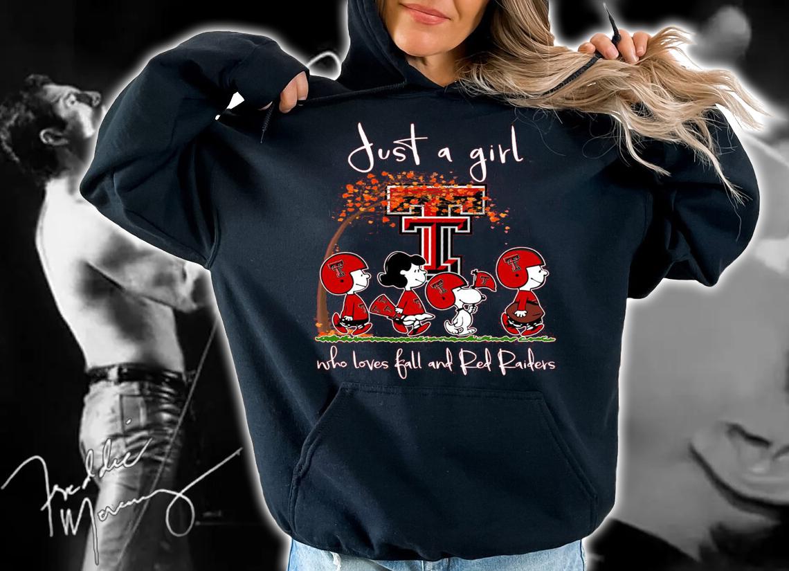 Texas Tech Red Raiders Peanuts Snoopy Just A Girl Who Love Fall And Red Raiders t-shirt