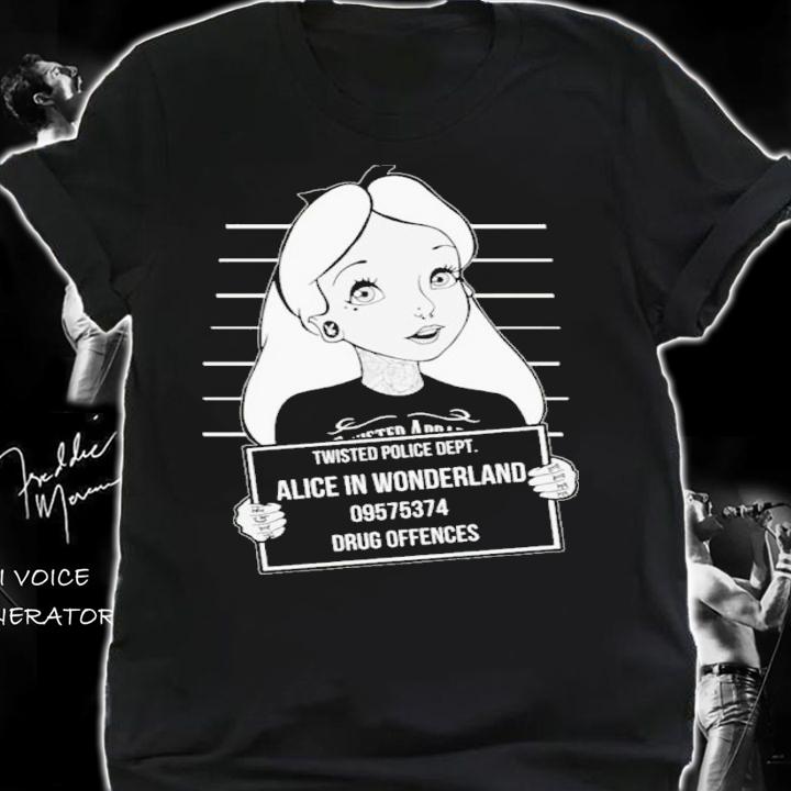 Twisted Alice In Wonderland Mugshot Shirt t-shirt