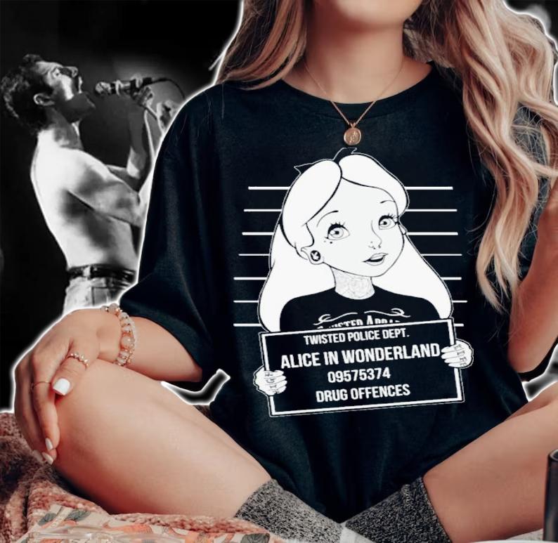 Twisted Alice In Wonderland Mugshot Shirt t-shirt
