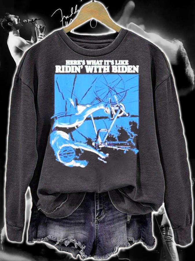 What It's Like Ridin With Biden Bicycle Fall Bike Fall Shirt t-shirt sweatshirt