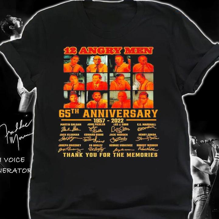 12 Angry Men 65th Anniversary 1957-2022 Signatures Thank You For The Memories Shirt t-shirt