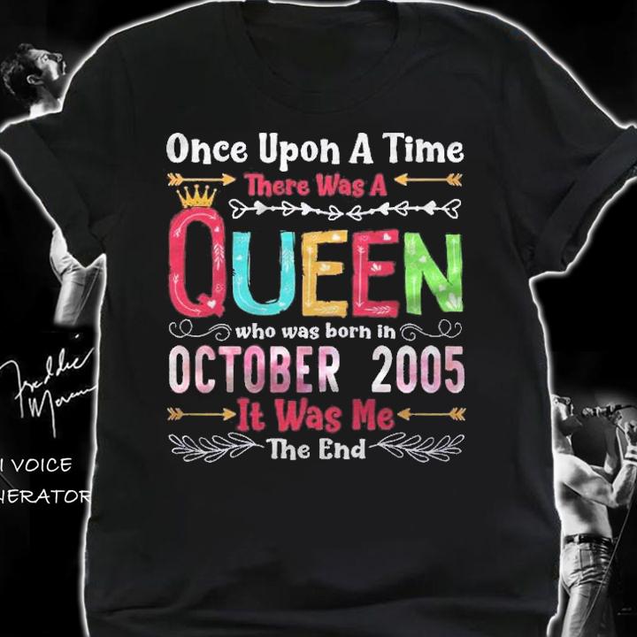 16 Years Birthday Girls 16Th Birthday Queen October 2005 Ver2 Shirt t-shirt